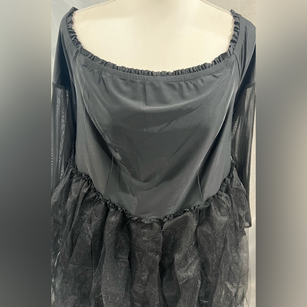 NWT-Torrid/black Halloween costume hi-low off the shoulder tulle dress size 3X - Picture 6 of 12